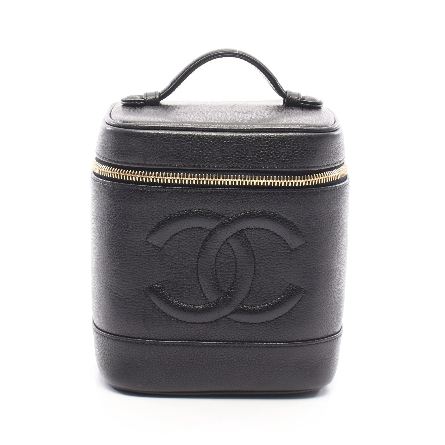 ココマーク ハンドバッグ バニティバッグ キャビアスキン ブラック ゴールド金具 シャネル バッグ CHANEL