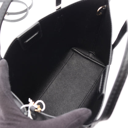 PERRY SMALL 2WAY ハンドバッグ レザー ブラック トリーバーチ