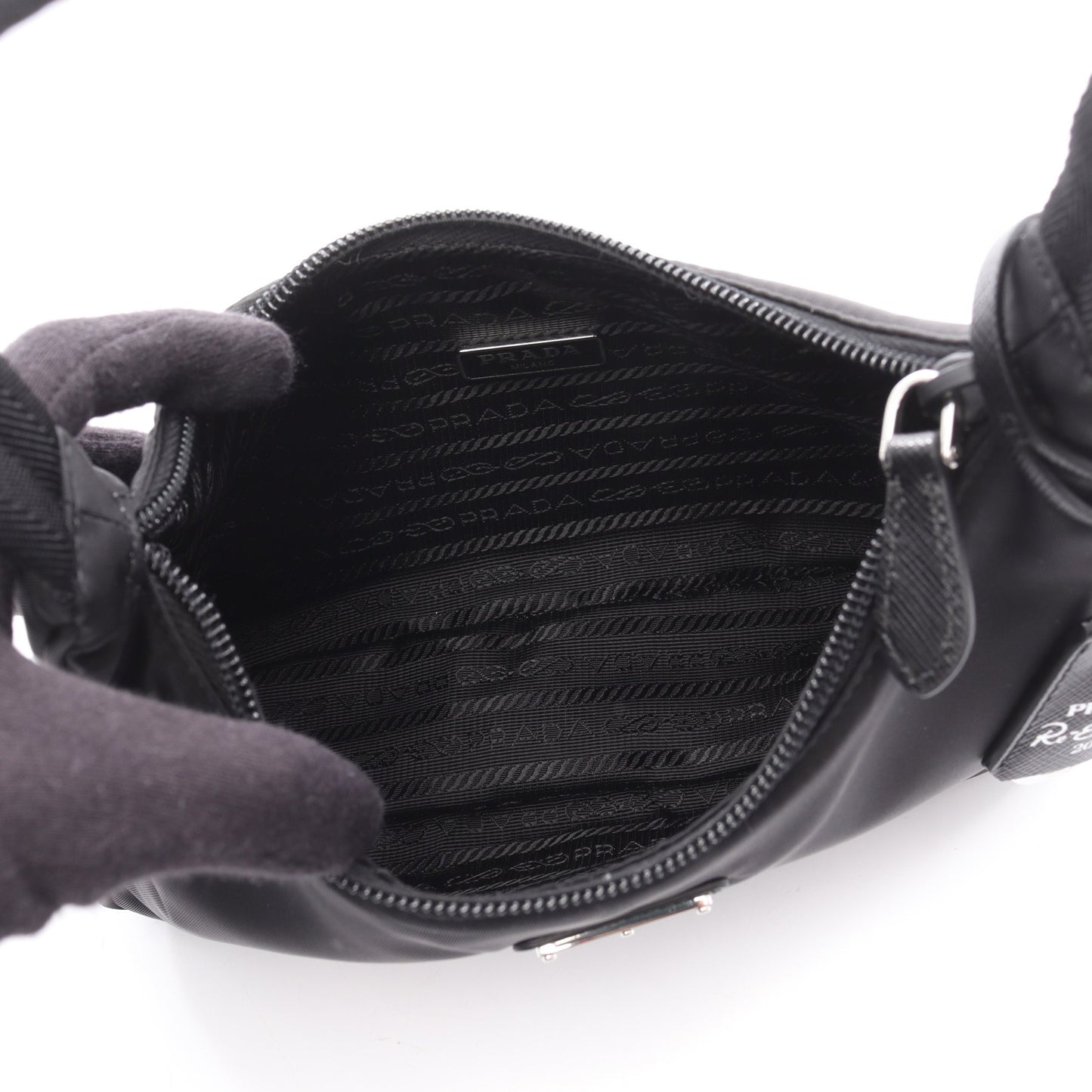 Mini Re-Edition 2000 Re-Nylon ハンドバッグ ナイロン ブラック プラダ