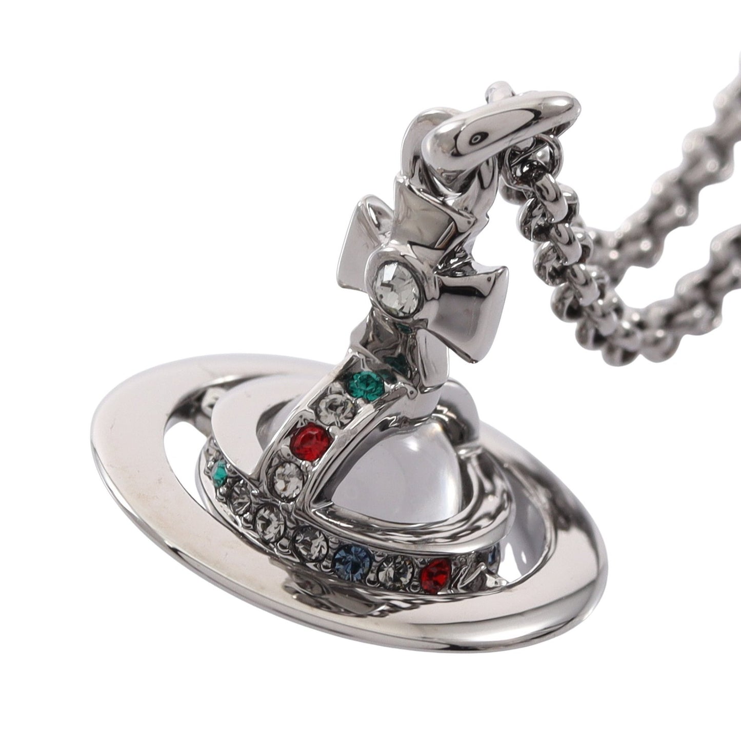 NEW PETITE ORB PENDANT ネックレス クリスタル ラインストーン シルバー クリア マルチカラー ヴィヴィアンウエストウッド