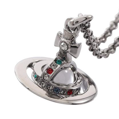 NEW PETITE ORB PENDANT ネックレス クリスタル ラインストーン シルバー クリア マルチカラー ヴィヴィアンウエストウッド