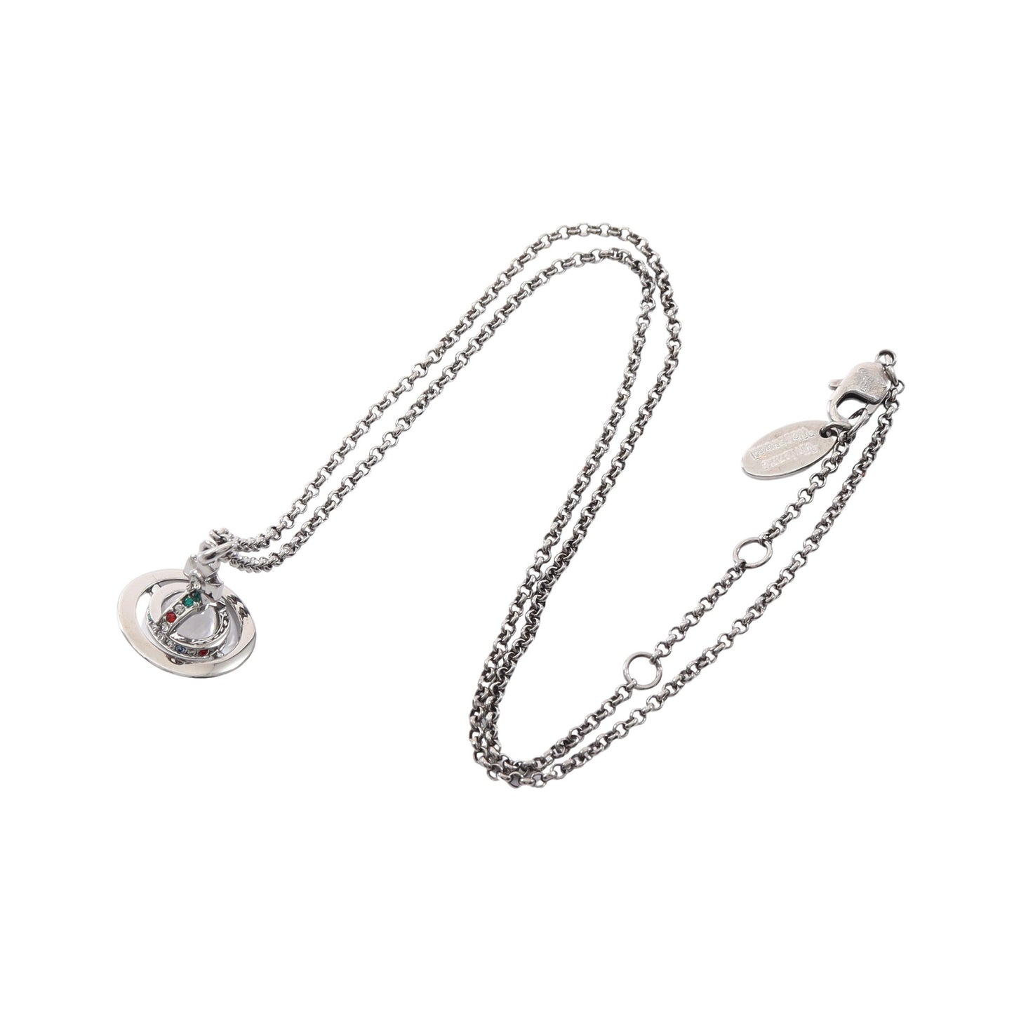NEW PETITE ORB PENDANT ネックレス クリスタル ラインストーン シルバー クリア マルチカラー ヴィヴィアンウエストウッド