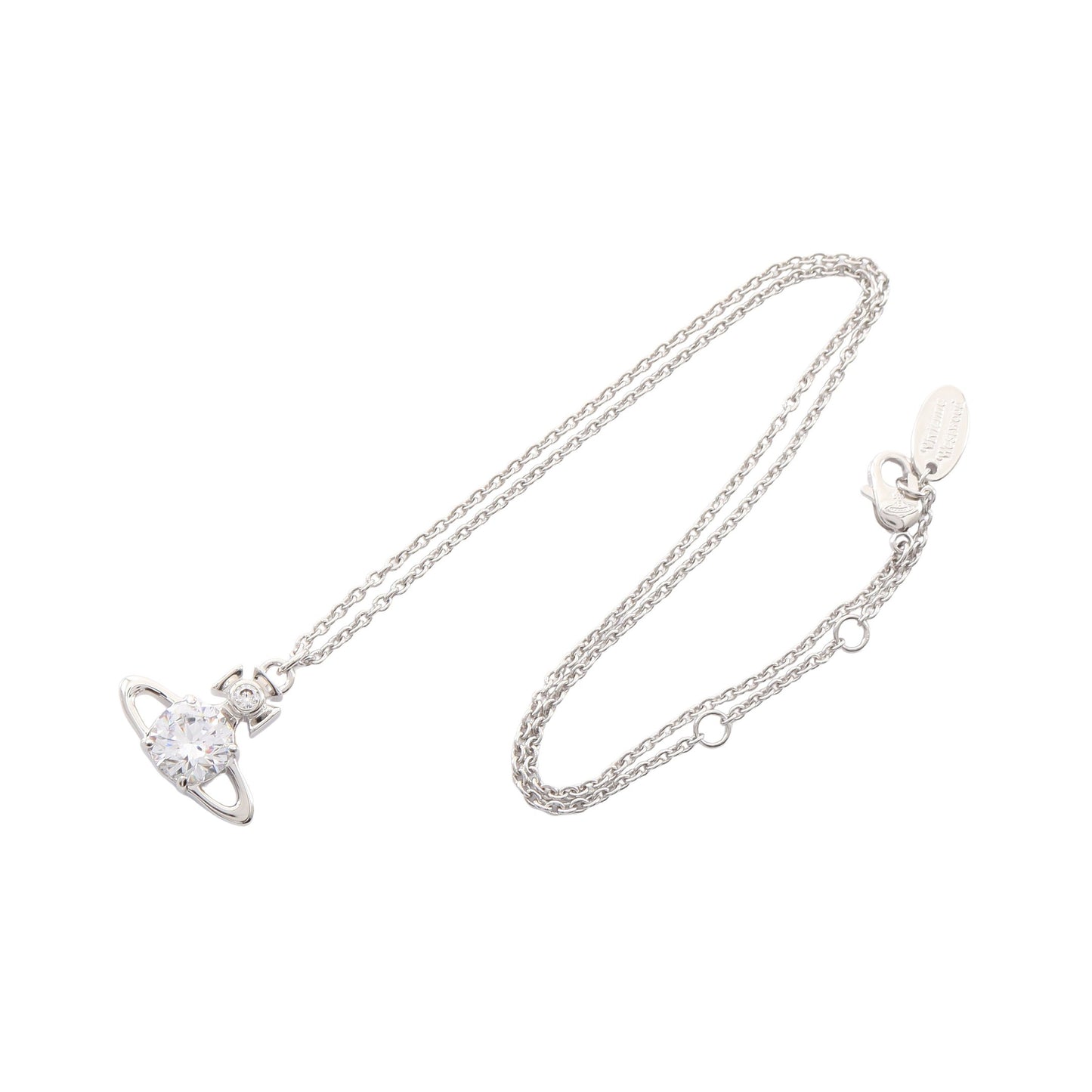 REINA LARGE PENDANT ネックレス クリスタル ラインストーン シルバー クリア ヴィヴィアンウエストウッド