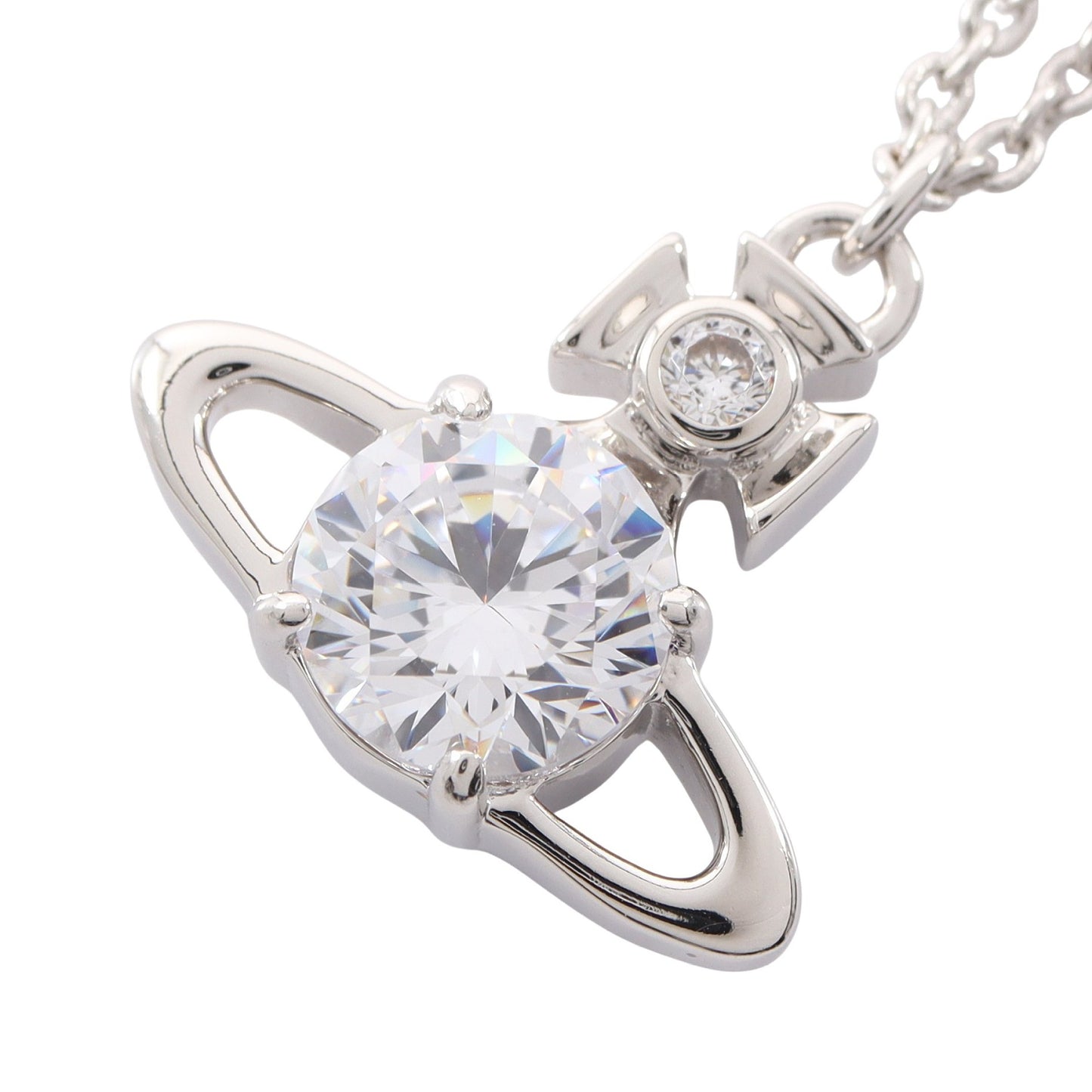 REINA LARGE PENDANT ネックレス クリスタル ラインストーン シルバー クリア ヴィヴィアンウエストウッド