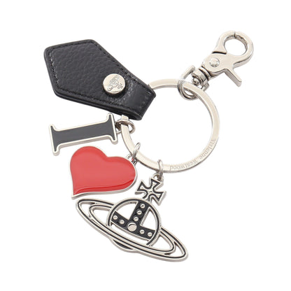 I LOVE ORB KEYRING キーホルダー バッグチャーム フェイクレザー シルバー ブラック レッド ヴィヴィアンウエストウッド