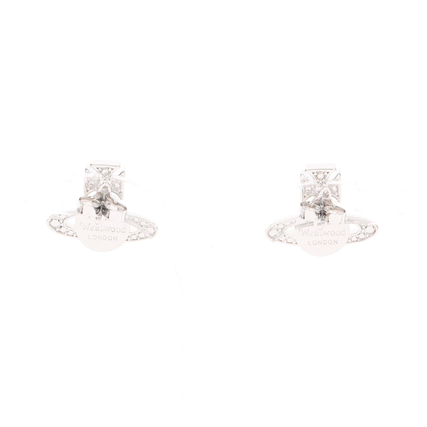 CARMELA BAS RELIEF EARRINGS ピアス ラインストーン シルバー クリア ヴィヴィアンウエストウッド