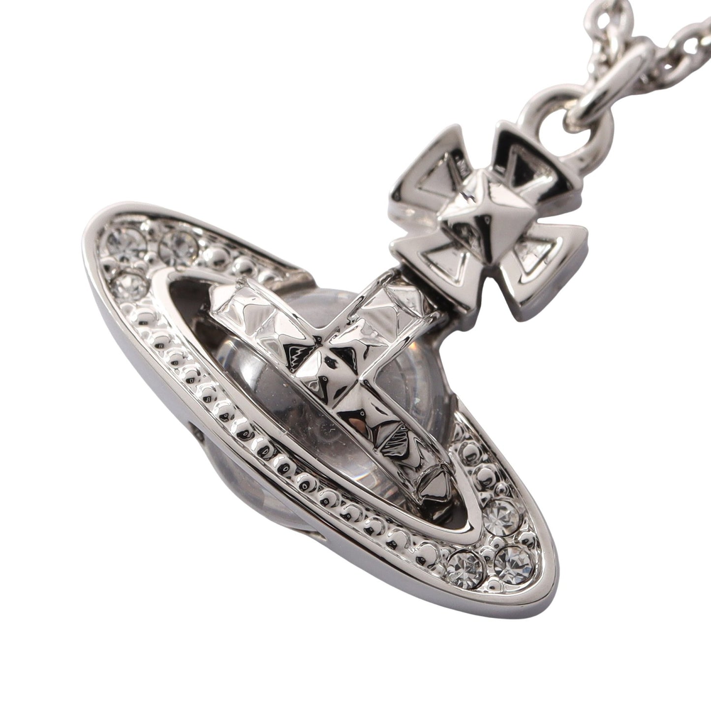 PINA SMALL BAS RELIEF PENDANT ネックレス クリスタル ラインストーン シルバー クリア ヴィヴィアンウエストウッド