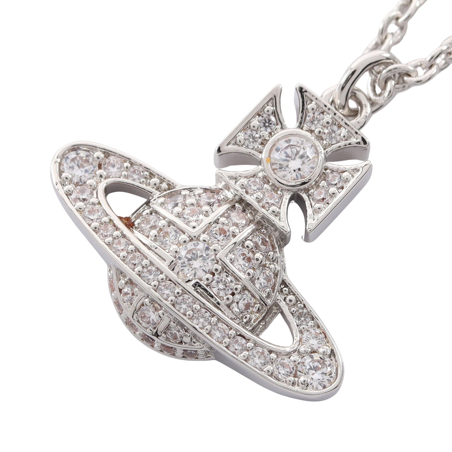 CARMELA BAS RELIEF PENDANT ネックレス ラインストーン シルバー クリア ヴィヴィアンウエストウッド