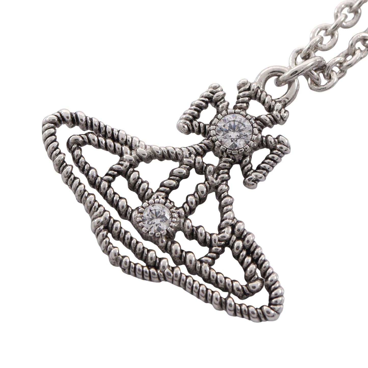 CORETTA PENDANT ネックレス ラインストーン シルバー クリア ヴィヴィアンウエストウッド