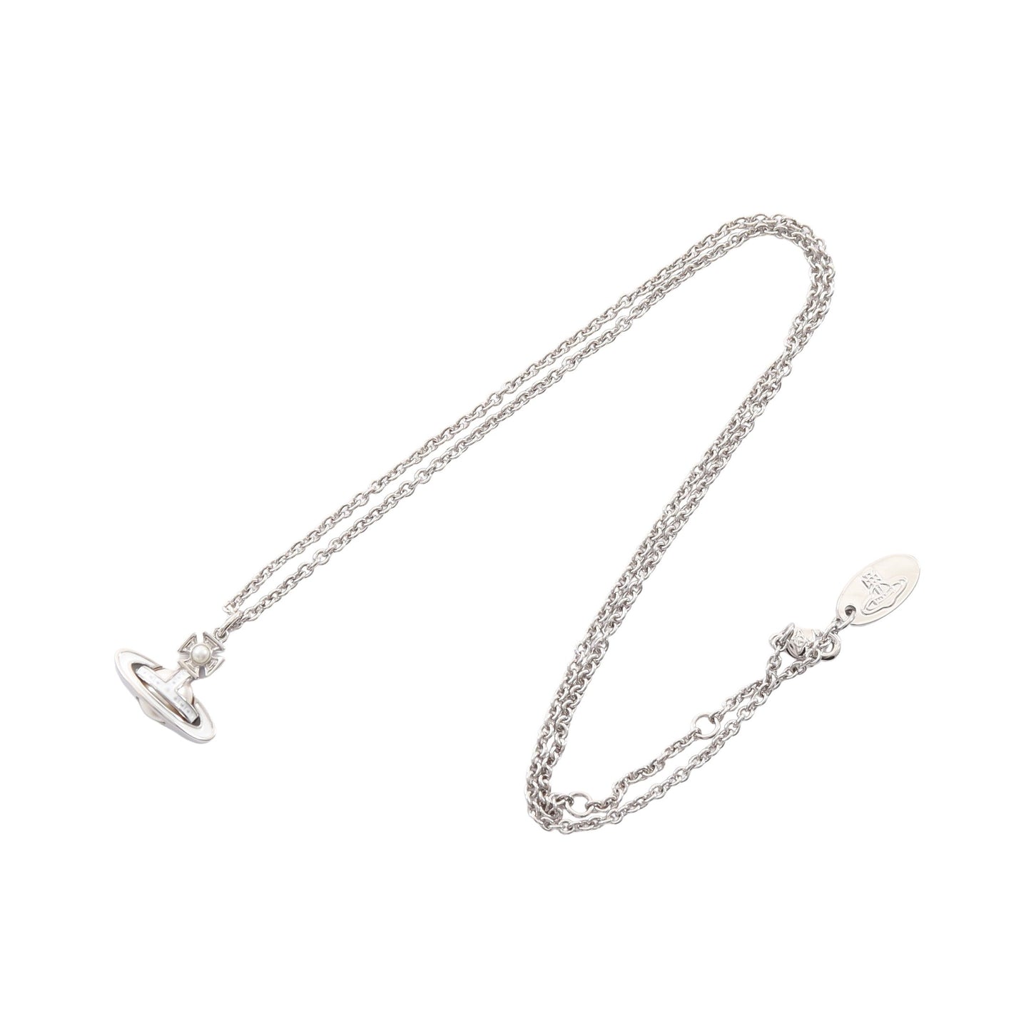 SIMONETTA BAS RELIEF PENDANT ネックレス フェイクパール シルバー ホワイト ヴィヴィアンウエストウッド