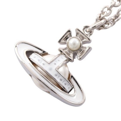 SIMONETTA BAS RELIEF PENDANT ネックレス フェイクパール シルバー ホワイト ヴィヴィアンウエストウッド