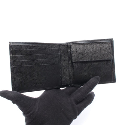 SASAFFIANO TRIANG 二つ折り財布 サフィアーノレザー ブラック プラダ