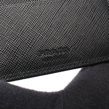 SASAFFIANO TRIANG 二つ折り財布 サフィアーノレザー ブラック プラダ