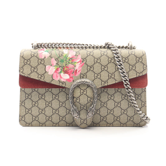 ディオニュソス GGブルームス チェーンショルダーバッグ 刺繍 PVC スエード ベージュ マルチカラー グッチ バッグ GUCCI