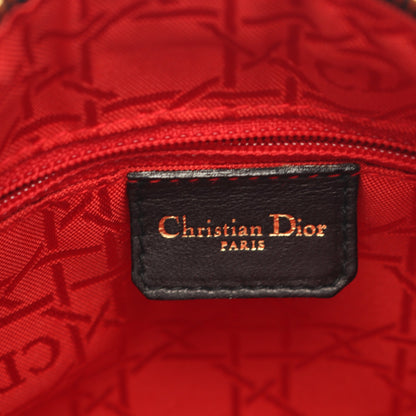LADY DIOR レディディオール カナージュ 2WAY ハンドバッグ レザー ブラック クリスチャンディオール