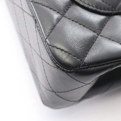 マトラッセ Wフラップ Wチェーンショルダーバッグ ラムスキン ブラック ゴールド金具 シャネル バッグ CHANEL