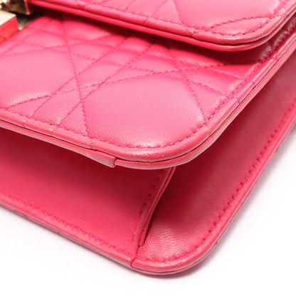 MISS DIOR チェーンウォレット レザー ピンクパープル クリスチャンディオール
