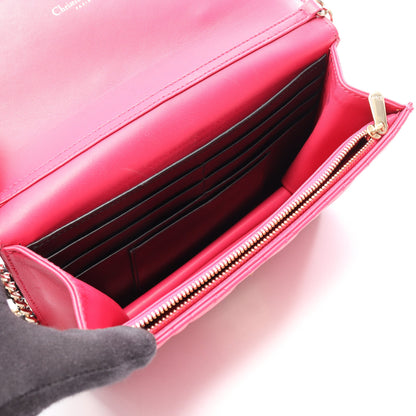 MISS DIOR チェーンウォレット レザー ピンクパープル クリスチャンディオール