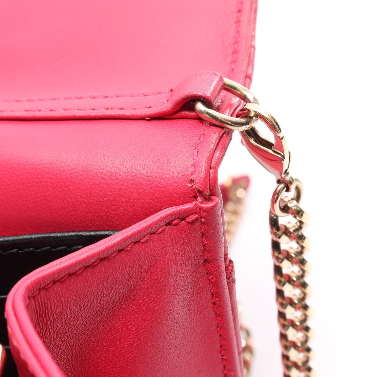 MISS DIOR チェーンウォレット レザー ピンクパープル クリスチャンディオール