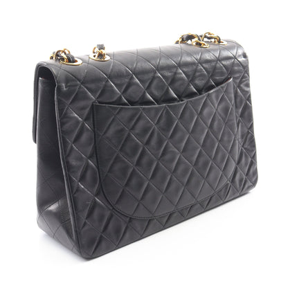 デカマトラッセ34 Wチェーンショルダーバッグ ラムスキン ブラック ゴールド金具 ヴィンテージ シャネル バッグ CHANEL
