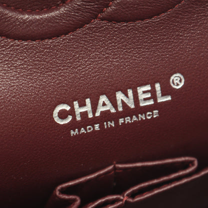 マトラッセ Wフラップ Wチェーンショルダーバッグ ラムスキン ブラック シルバー金具 シャネル バッグ CHANEL