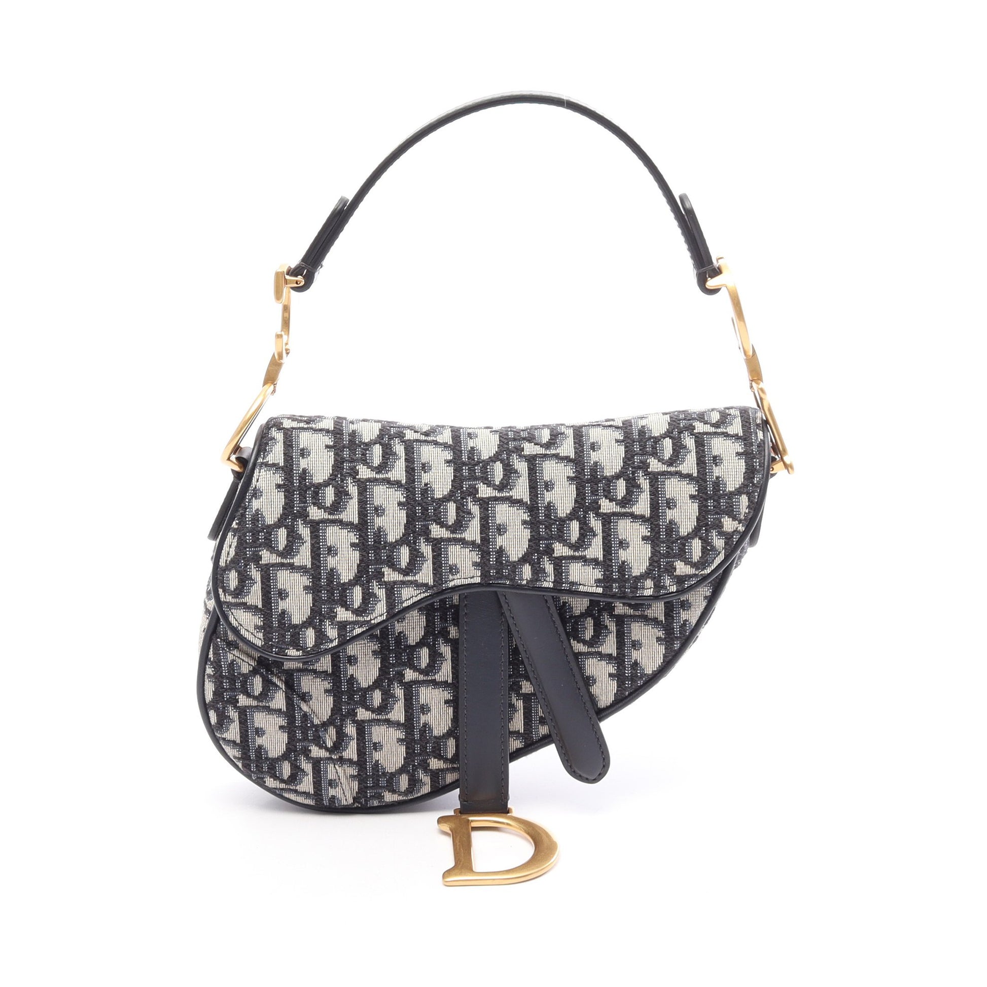SADDLE サドル オブリーク ハンドバッグ キャンバス レザー ネイビー ベージュ クリスチャンディオール バッグ Christian Dior