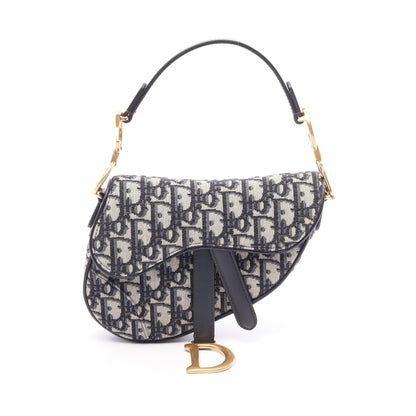 SADDLE サドル オブリーク ハンドバッグ キャンバス レザー ネイビー ベージュ クリスチャンディオール バッグ Christian Dior