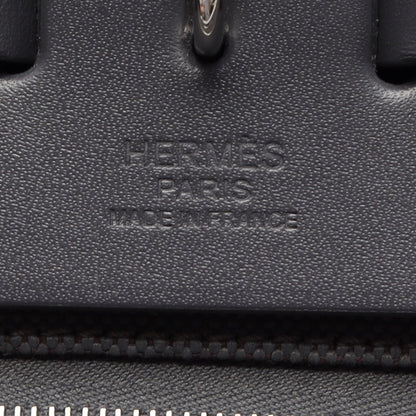 エールバッグジップ メッセンジャー39 2WAY ハンドバッグ ヴァッシュハンター トワルミリタリー グレー シルバー金具 K刻印 エルメス