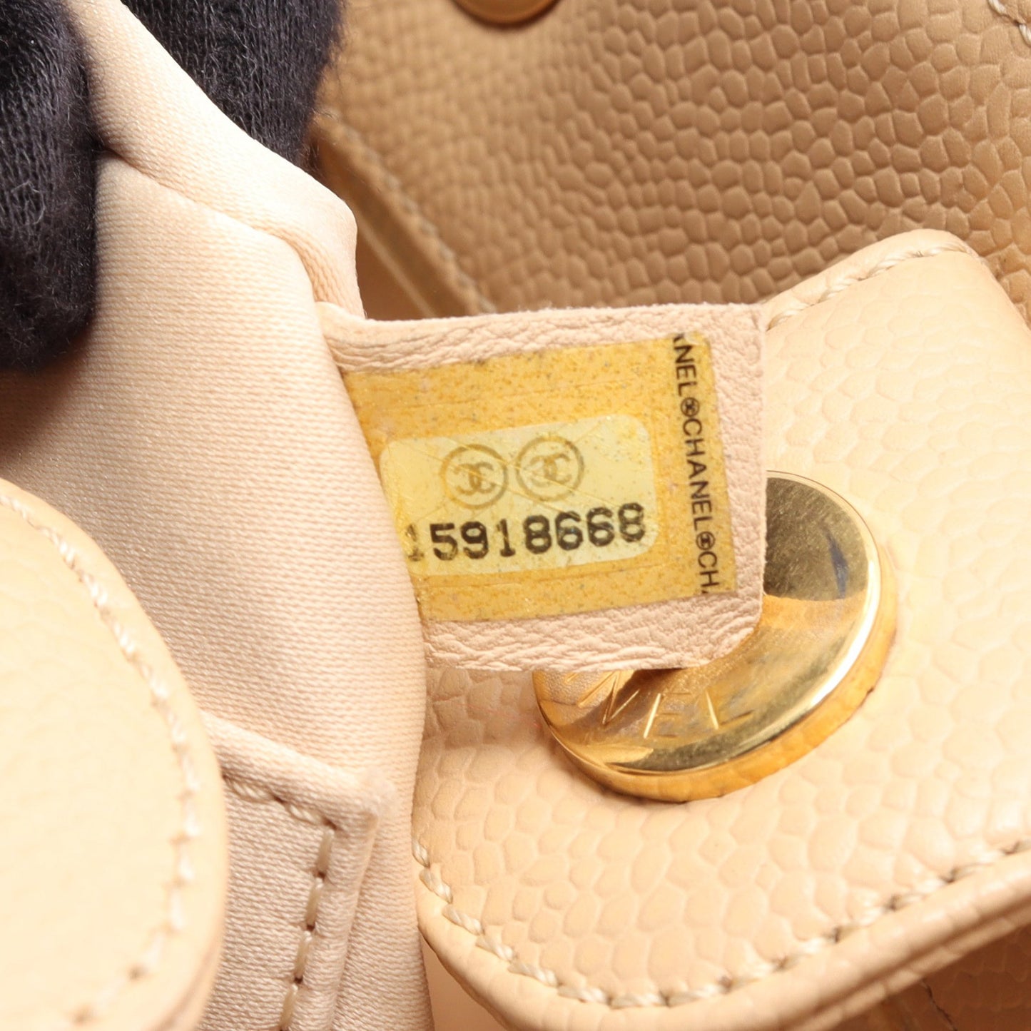 マトラッセ PST チェーンショルダーバッグ チェーントートバッグ キャビアスキン ライトベージュ ゴールド金具 シャネル