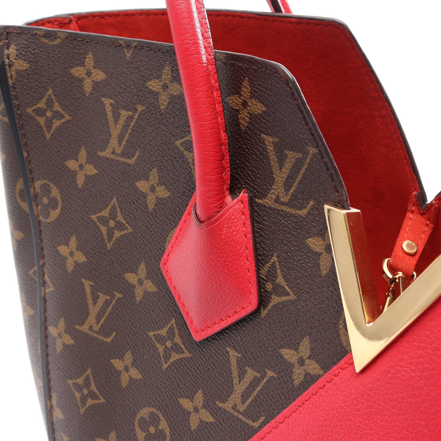キモノMM モノグラム スリーズ ショルダーバッグ トートバッグ PVC レザー ブラウン レッド ルイヴィトン バッグ LOUIS VUITTON