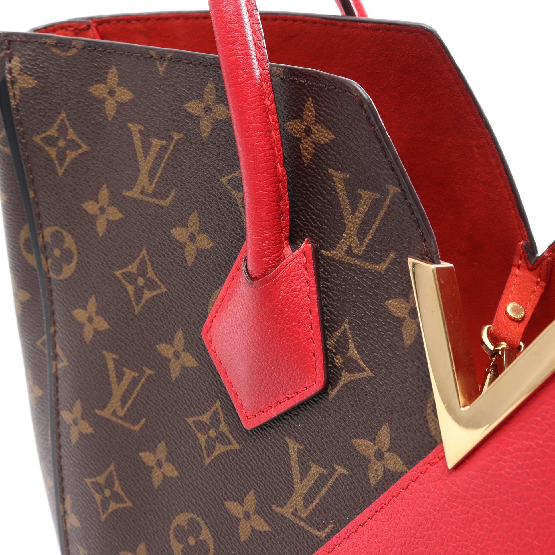 キモノMM モノグラム スリーズ ショルダーバッグ トートバッグ PVC レザー ブラウン レッド ルイヴィトン バッグ LOUIS VUITTON