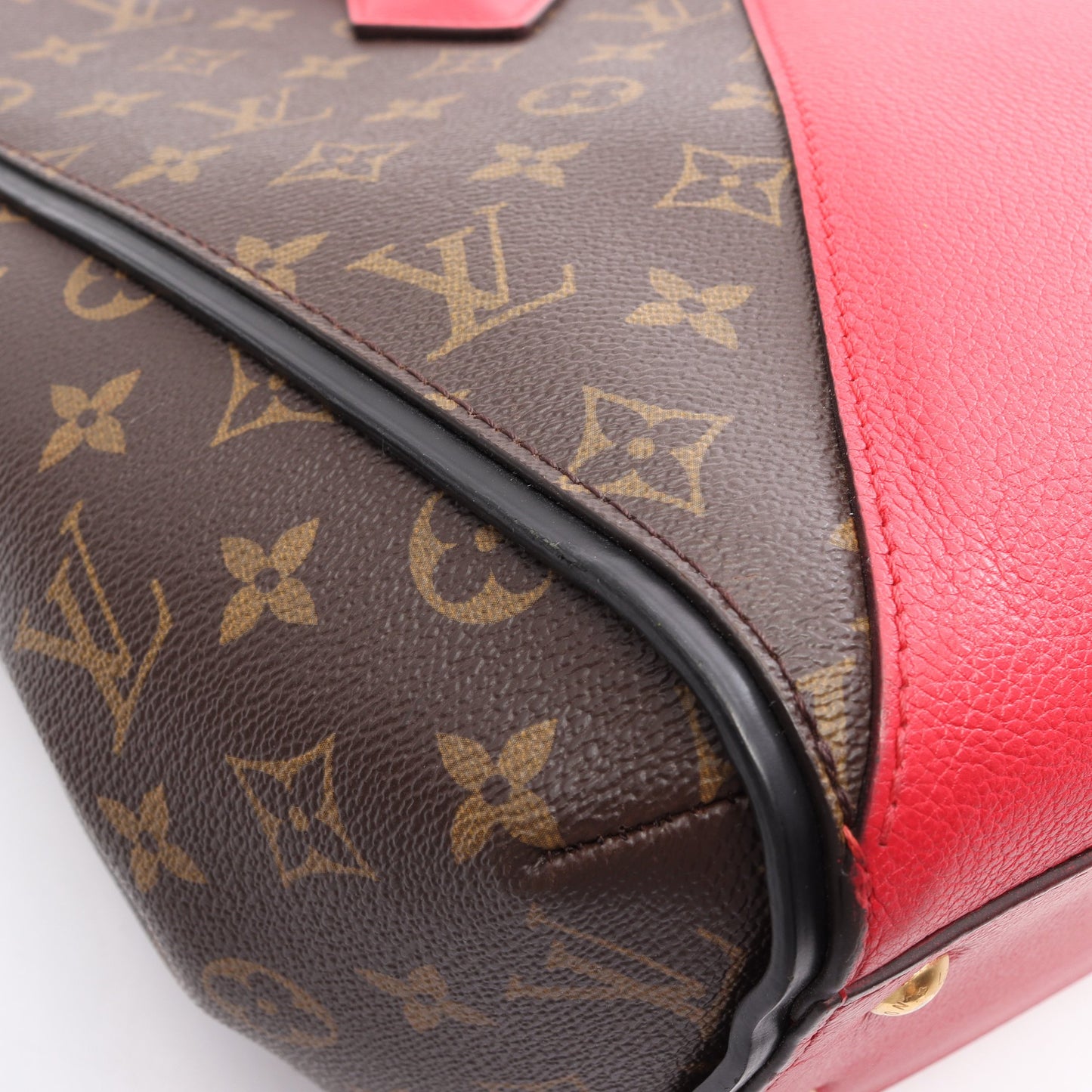 キモノMM モノグラム スリーズ ショルダーバッグ トートバッグ PVC レザー ブラウン レッド ルイヴィトン バッグ LOUIS VUITTON