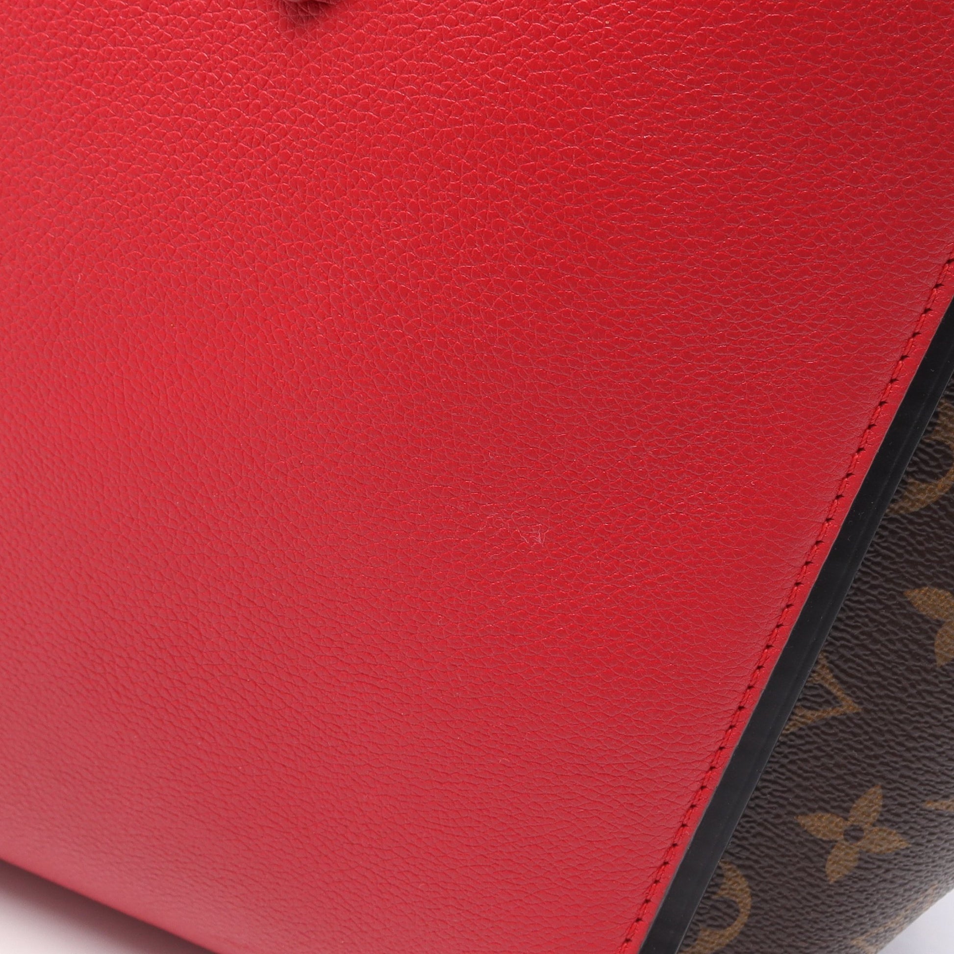 キモノMM モノグラム スリーズ ショルダーバッグ トートバッグ PVC レザー ブラウン レッド ルイヴィトン バッグ LOUIS VUITTON