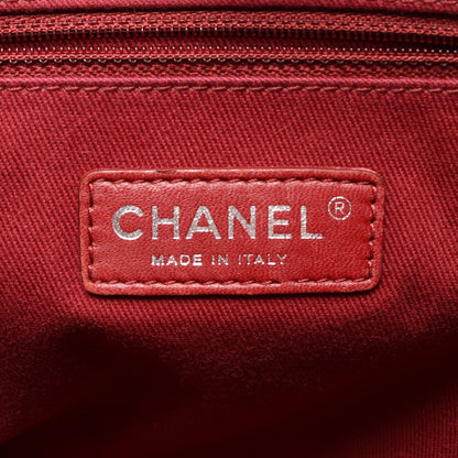 ドーヴィル チェーンショルダーバッグ チェーントートバッグ キャンバス レザー レッド ボルドー シルバー金具 シャネル バッグ CHANEL