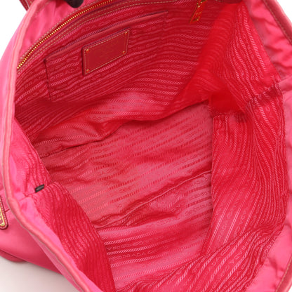 NYLON JACQUARD ショルダーバッグ トートバッグ ナイロン レザー ピンク プラダ