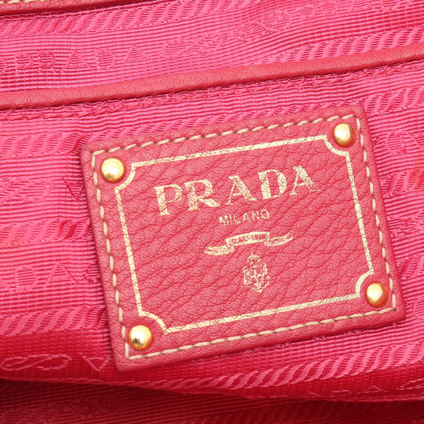 NYLON JACQUARD ショルダーバッグ トートバッグ ナイロン レザー ピンク プラダ