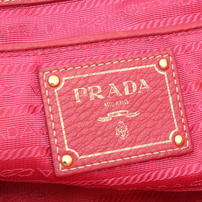 NYLON JACQUARD ショルダーバッグ トートバッグ ナイロン レザー ピンク プラダ