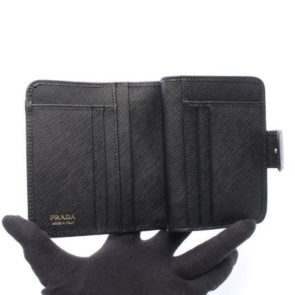 SAFFIANO METAL 二つ折り財布 サフィアーノレザー ブラック プラダ