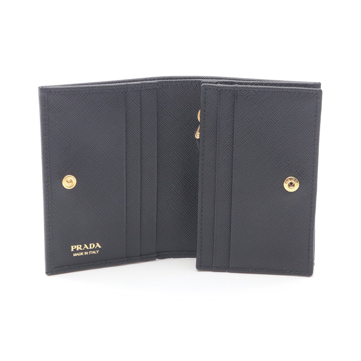 SAFFIANO TRIANG 二つ折り財布 サフィアーノレザー ブラック プラダ