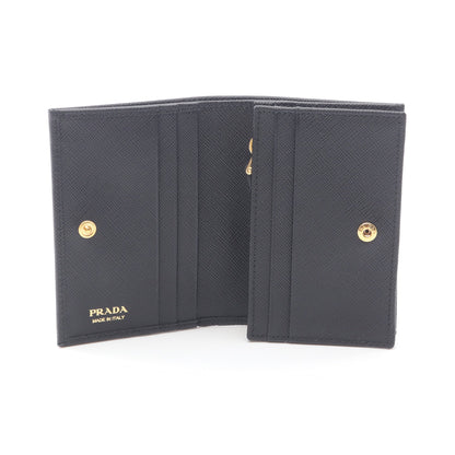 SAFFIANO TRIANG 二つ折り財布 サフィアーノレザー ブラック プラダ