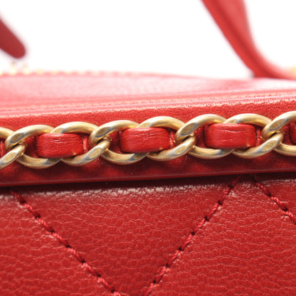 CCフィリグリー 2WAY チェーンショルダーバッグ レザー レッド ゴールド金具 シャネル バッグ CHANEL