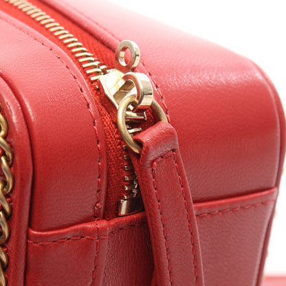 CCフィリグリー 2WAY チェーンショルダーバッグ レザー レッド ゴールド金具 シャネル バッグ CHANEL