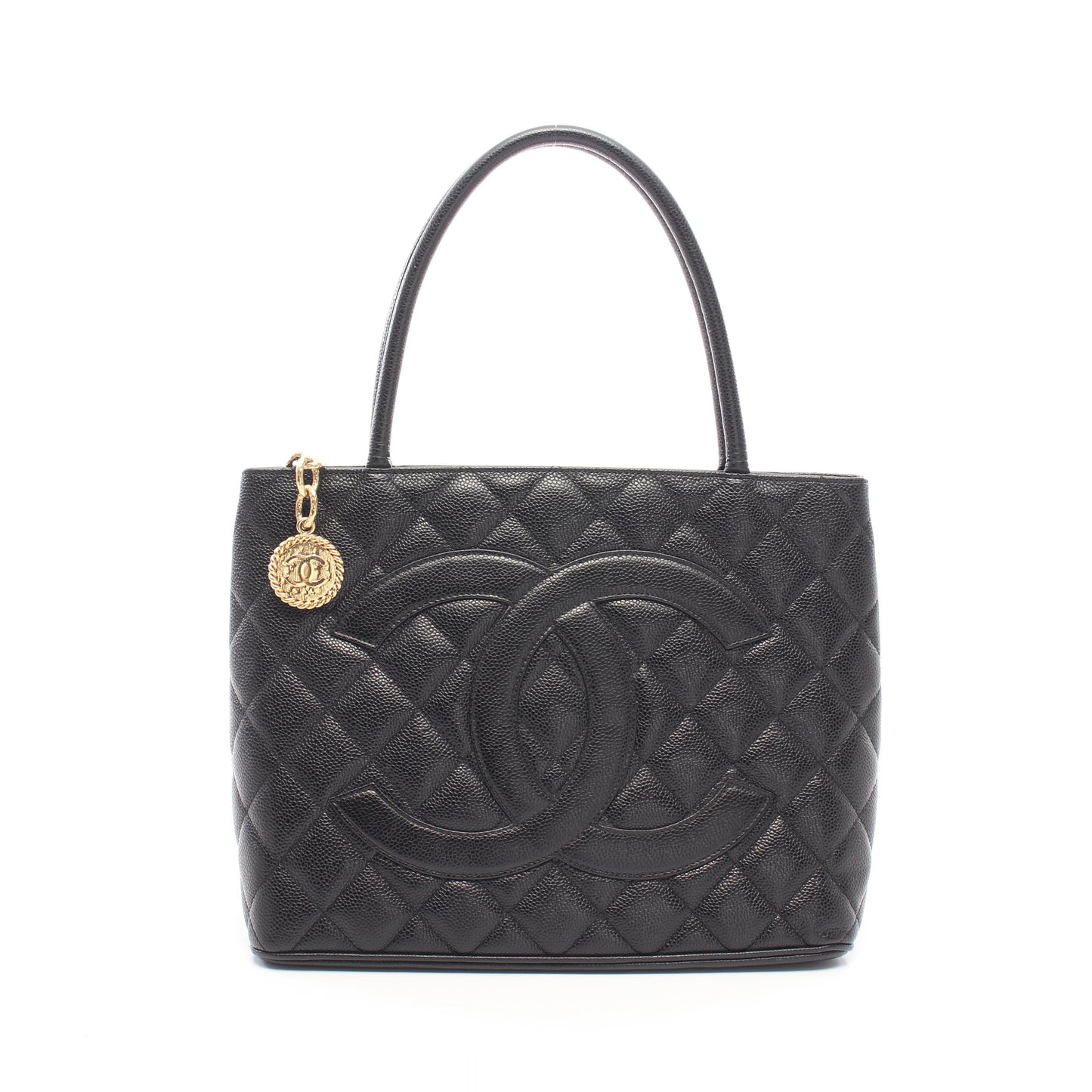 復刻トート ハンドバッグ トートバッグ キャビアスキン ブラック ゴールド金具 シャネル バッグ CHANEL