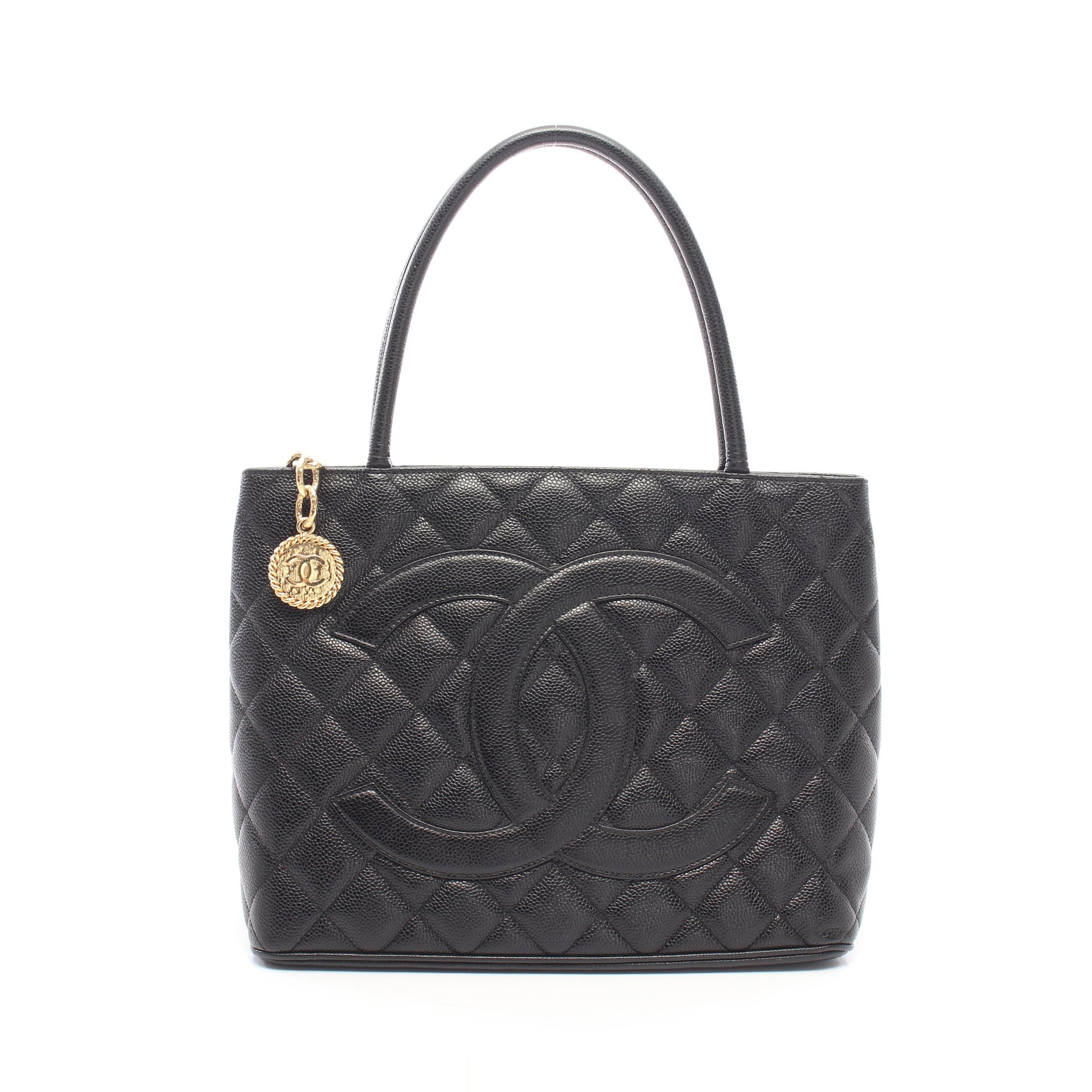 復刻トート ハンドバッグ トートバッグ キャビアスキン ブラック ゴールド金具 シャネル バッグ CHANEL