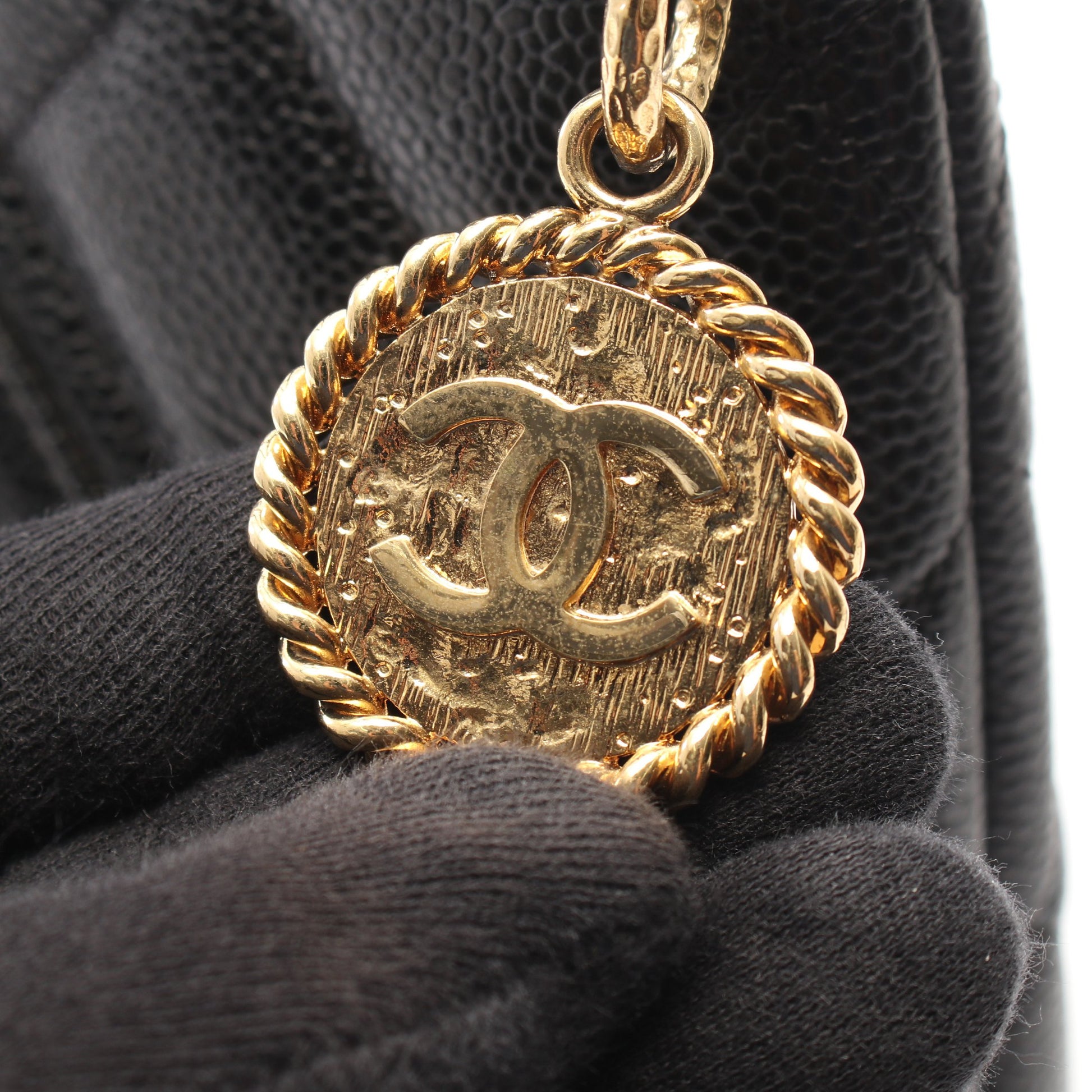 復刻トート ハンドバッグ トートバッグ キャビアスキン ブラック ゴールド金具 シャネル バッグ CHANEL