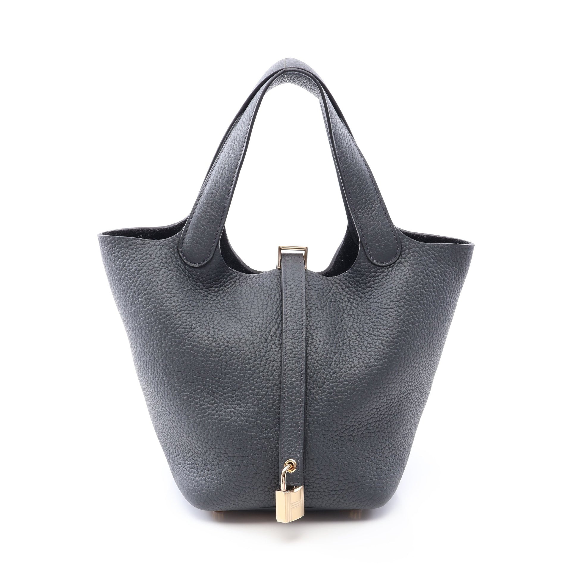 ピコタンロックPM グリミスティ ハンドバッグ トリヨンクレマンス グレー ゴールド金具 G刻印 エルメス バッグ HERMES