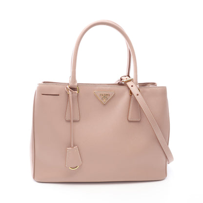 SAFFIANO LUX ガレリア 2WAY ハンドバッグ サフィアーノレザー ピンクベージュ プラダ