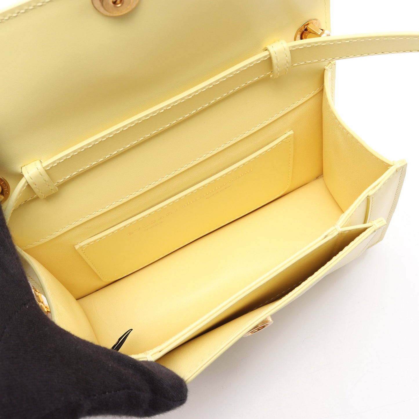BVLGARI × ALEXANDER WANG セルペンティ 2WAY ハンドバッグ レザー ライトイエロー ブルガリ
