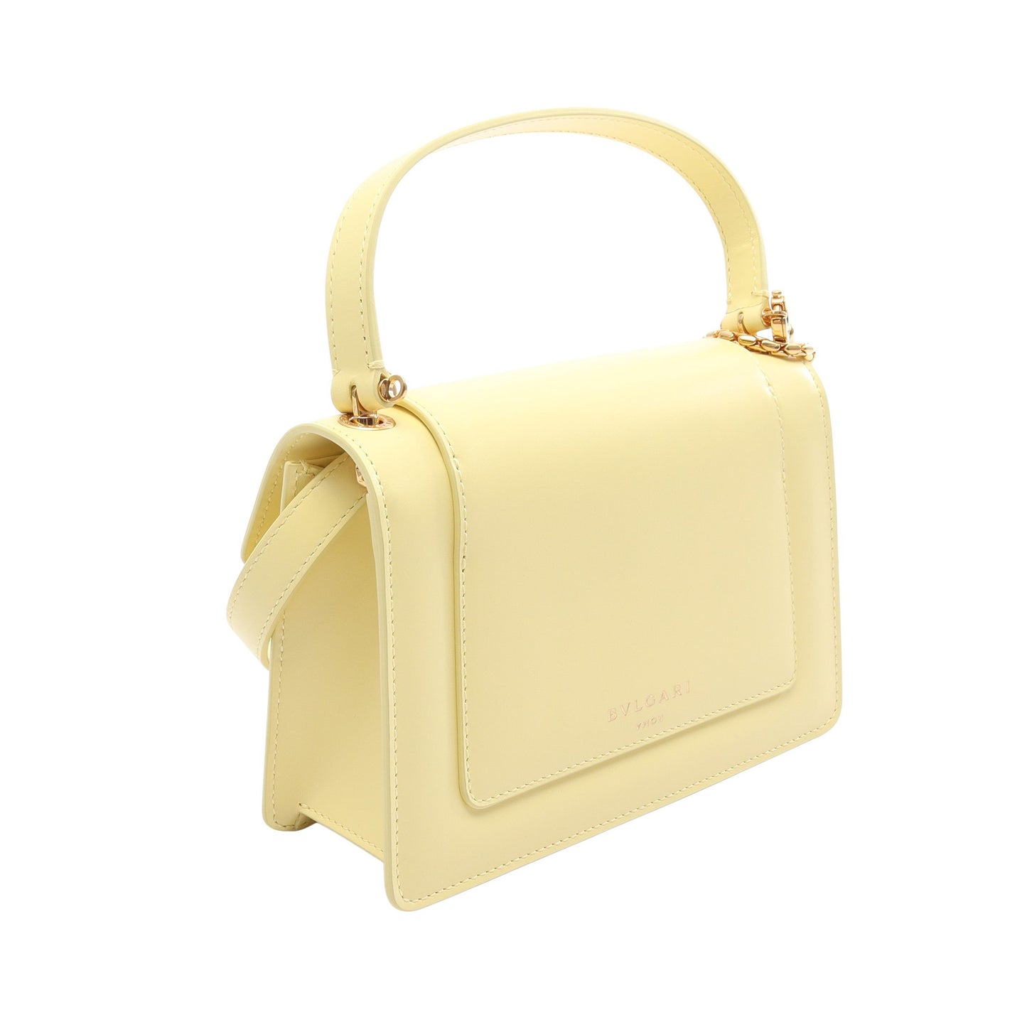 BVLGARI × ALEXANDER WANG セルペンティ 2WAY ハンドバッグ レザー ライトイエロー ブルガリ