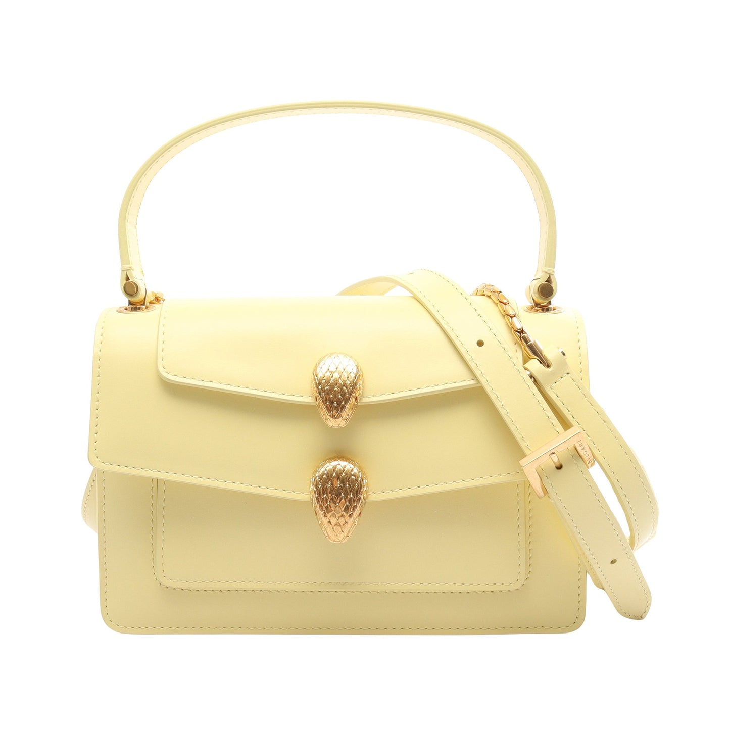 BVLGARI × ALEXANDER WANG セルペンティ 2WAY ハンドバッグ レザー ライトイエロー ブルガリ